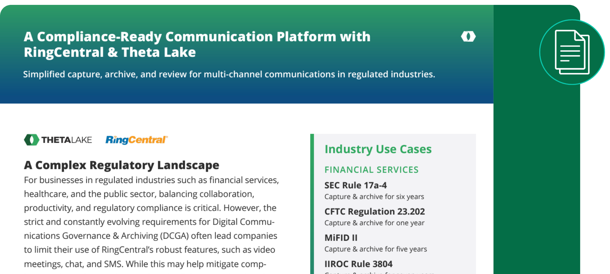 RingCentral and ThetaLake PartnershipOverview