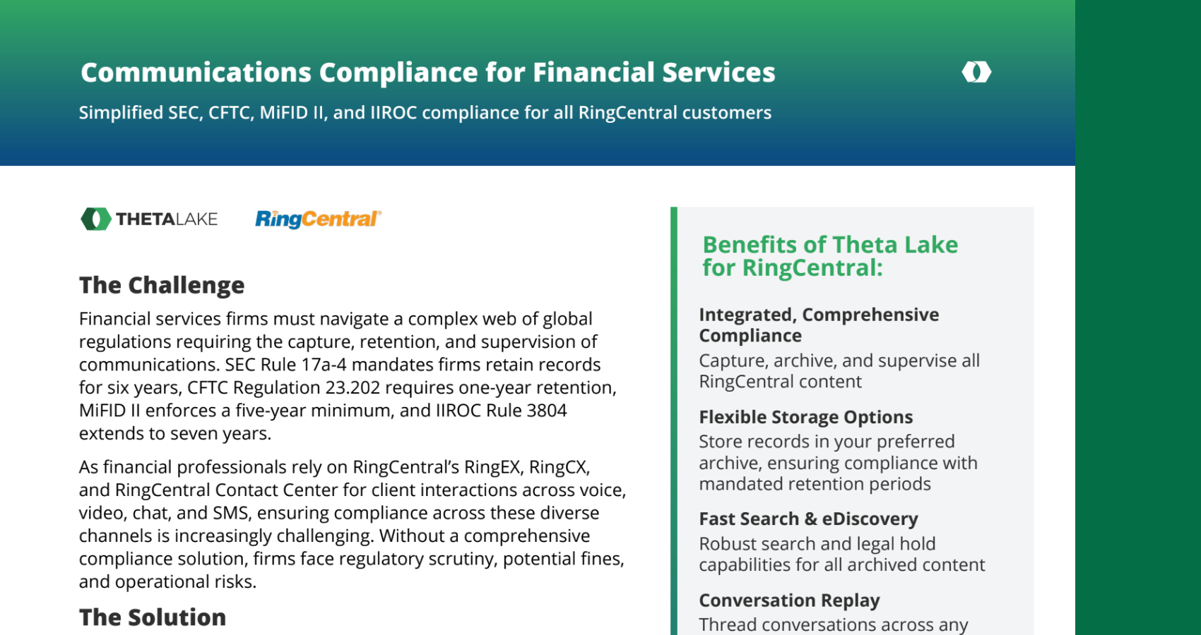 ThetaLake RingCentral FinancialServices