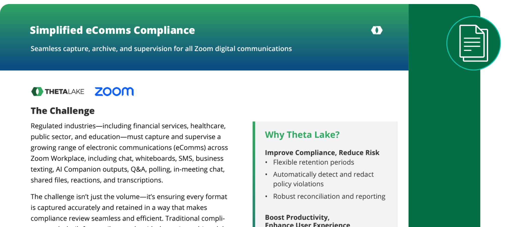 ThetaLake SolutionBrief Zoom eComms