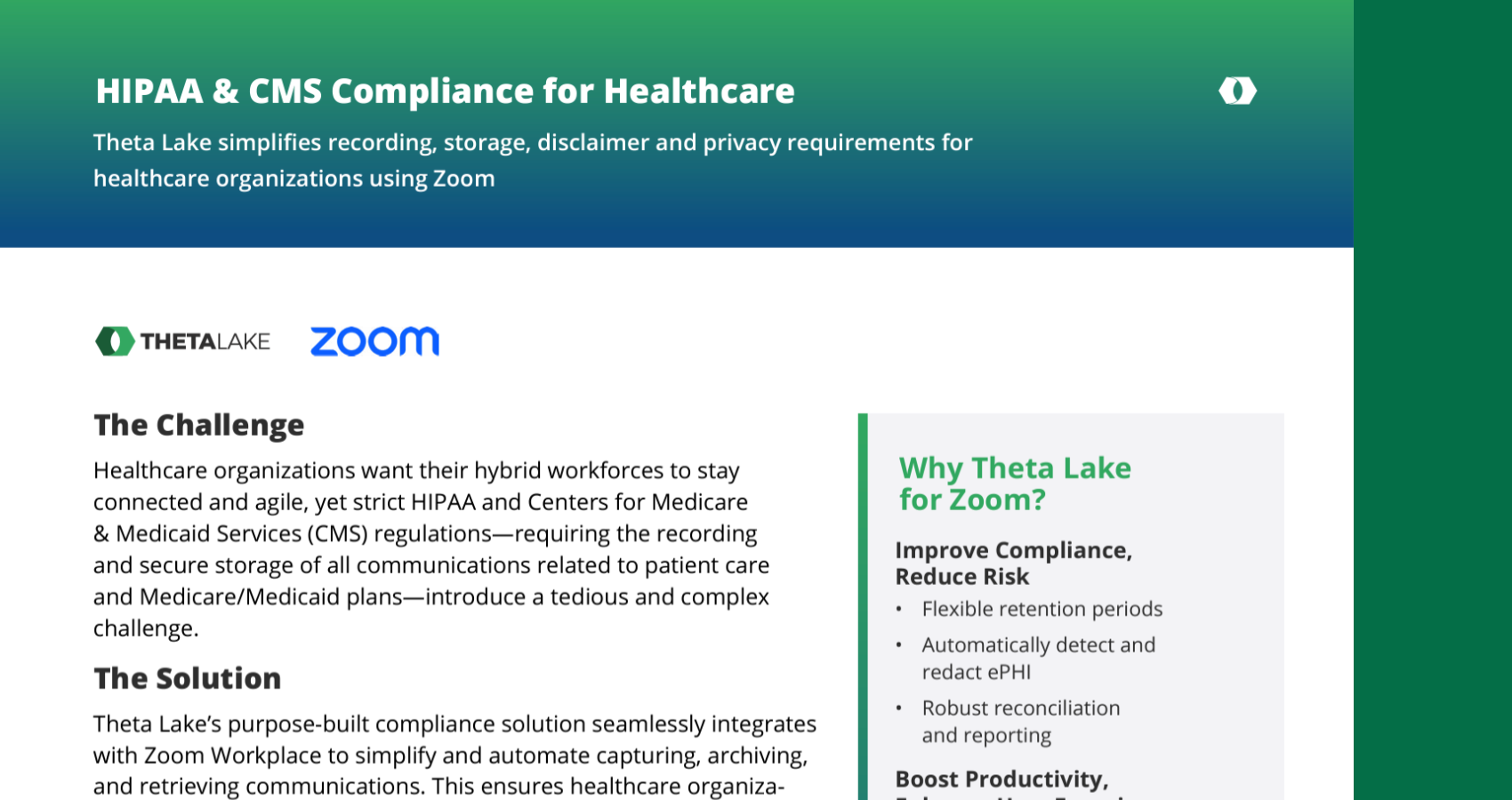 ThetaLake SolutionOverview Zoom Healthcare HIPAA CMS